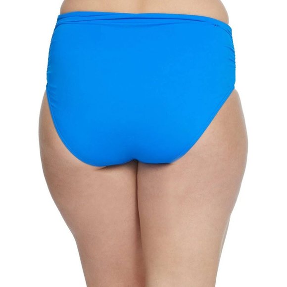 22W Blue Anne Cole  Shirred High Waist Swim Bottom - Picture 3 of 4